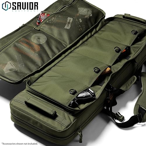 Miniatura 3 de Savior Equipment Specialist Series Tactical Double Long Gun Bag Case Backpack 4 Pistol Handgun Storage, Lockable Zippers, Padded Drag Handles,