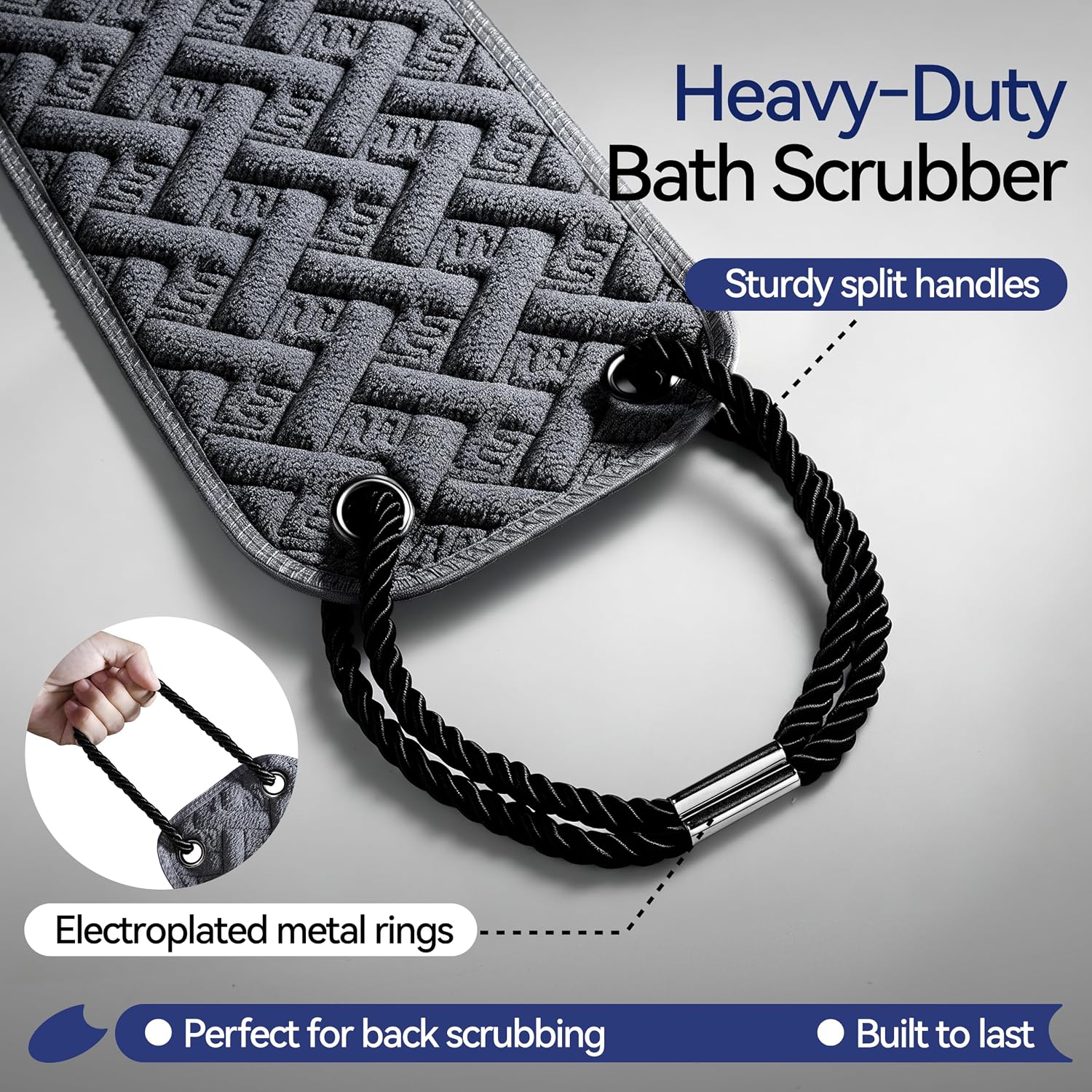 Back Scrubber for Shower for Men, 2X Wider 38.5" Double-Sided Back Washer