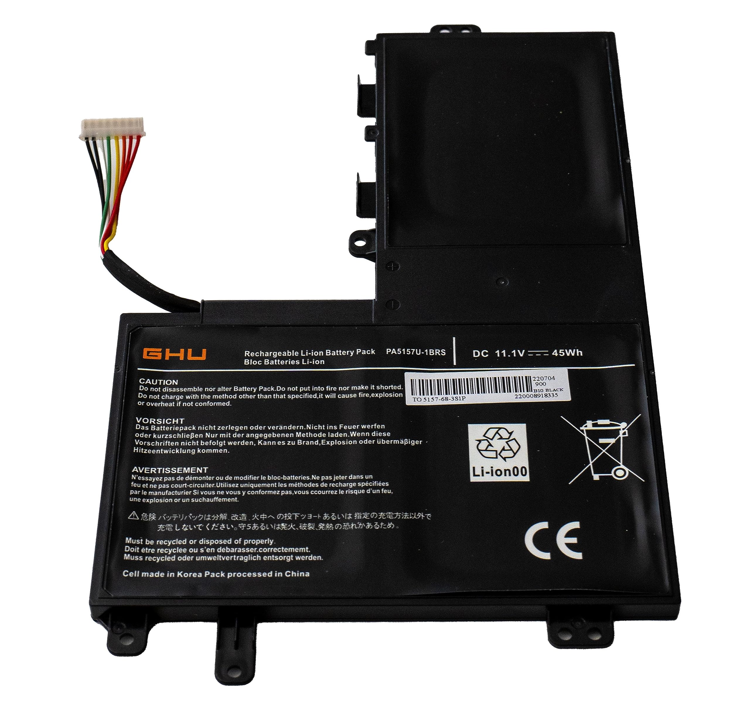 GHU New Battery PA5157U-1BRS Compatible with Toshiba Satelite U940 E45T E45T-A4100 E45T-A4200 E55 E55T-A5320 E55T-A5114 P000577250