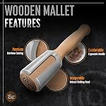 Précision Wood Carving Mallet, 15oz Maillette en bois pour le travail du bois, poignée en bois confortable réduit la fatigue des mains, tête d'uréthane non-marquante protège Tools, Marteau de chisel de Schaaf Tools