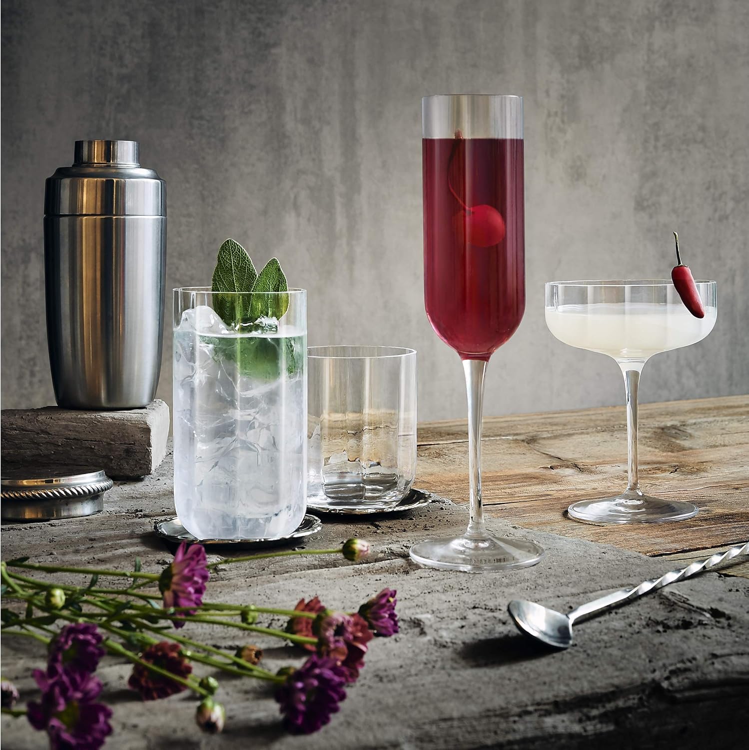 Jazz On The Rocks/Double Old Fashion Glass 11.75oz, Set of 4