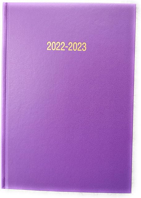 2022-2023 Academic Diary A4 Size Day to a Page DAP Appointment Mid Year Planner Black/Nevy Blue/Red/Pink/Purple Colour (Purple/Mauve)