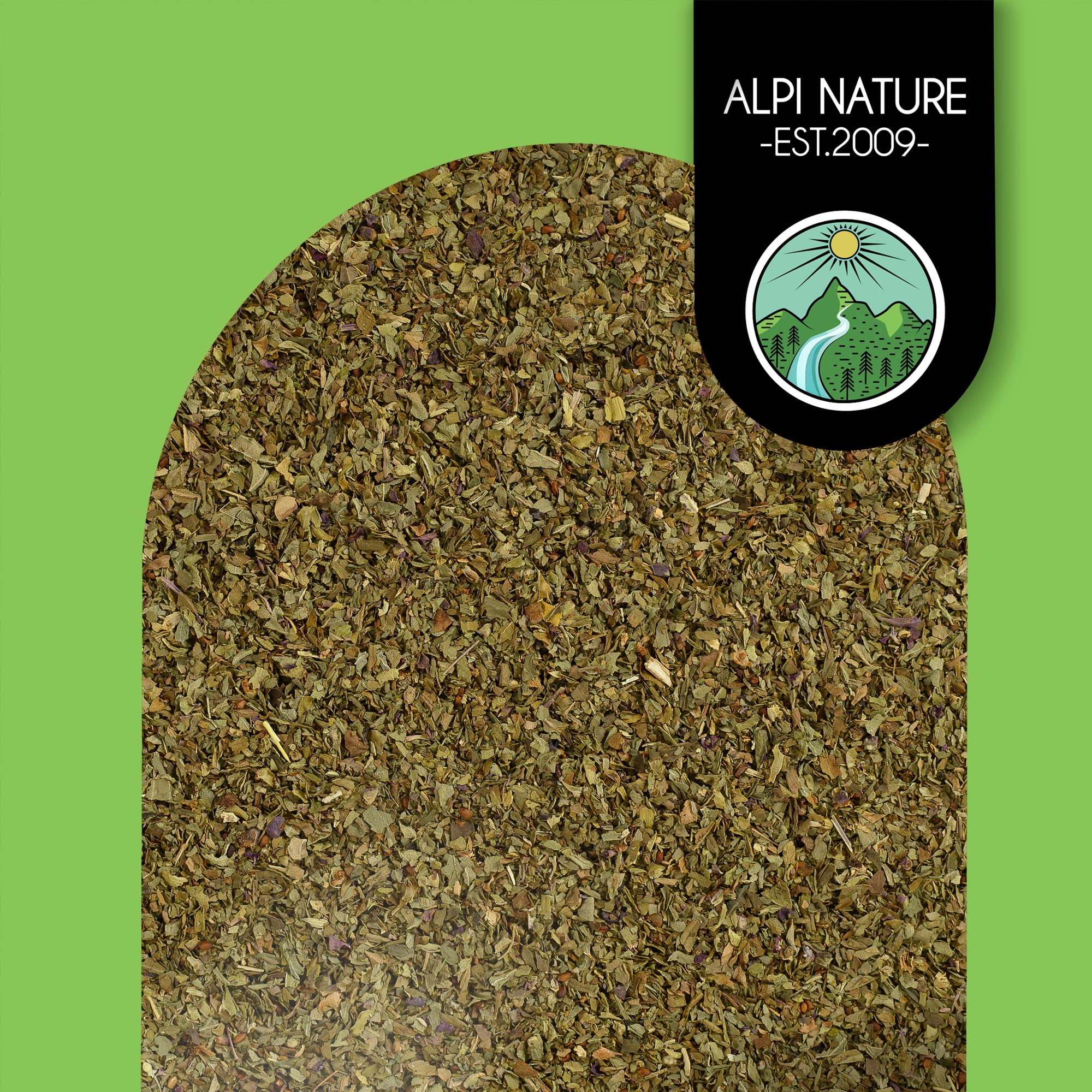 Alpi Nature Ekologiczna Suszona Bazylia 250g, Suszone Cięte Liście Bazylii, Włoska Przyprawa