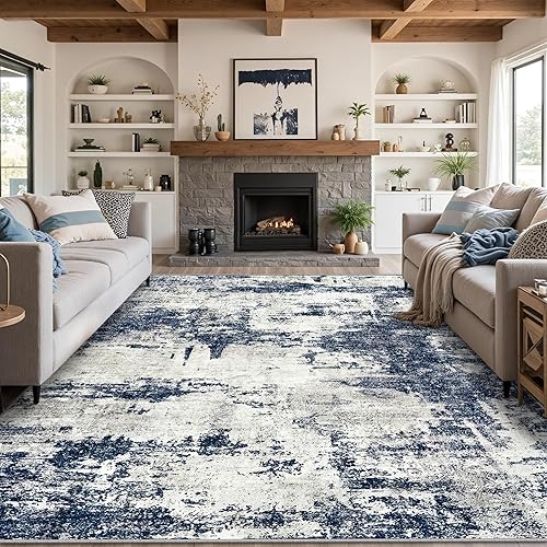 Miniatura 60 de Alfombra de área para sala de estar: alfombra lavable de 5 x 7 con respaldo antideslizante, no desprende pelo, resistente a las manchas, plegable