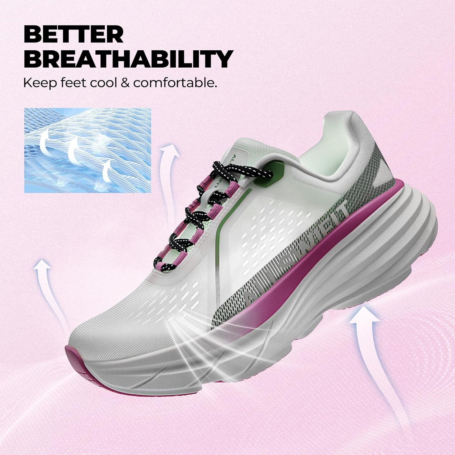 Women's Cushioning Walking Shoes Lightweight Non-Slip Breathable Comfortable Workout Tennis Running Jogging Gym Athletic ActiveAiry Fashion Sneakers - Image 5