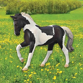 CollectA Warmblood Stallion Black Tobiano,