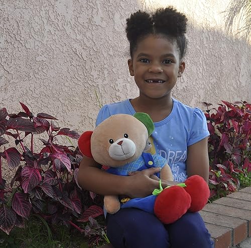 Miniatura 6 de Linzy Oso de Peluche Educativo de 16", Adorable Oso de Peluche Viene con Vestimenta, un Atuendo Removible Empacado con Cierres - Perfecto para Poner