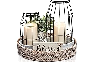 Rustic Farmhouse Lantern Decor Set of 2 - Modern Upscale Decor for Your Home