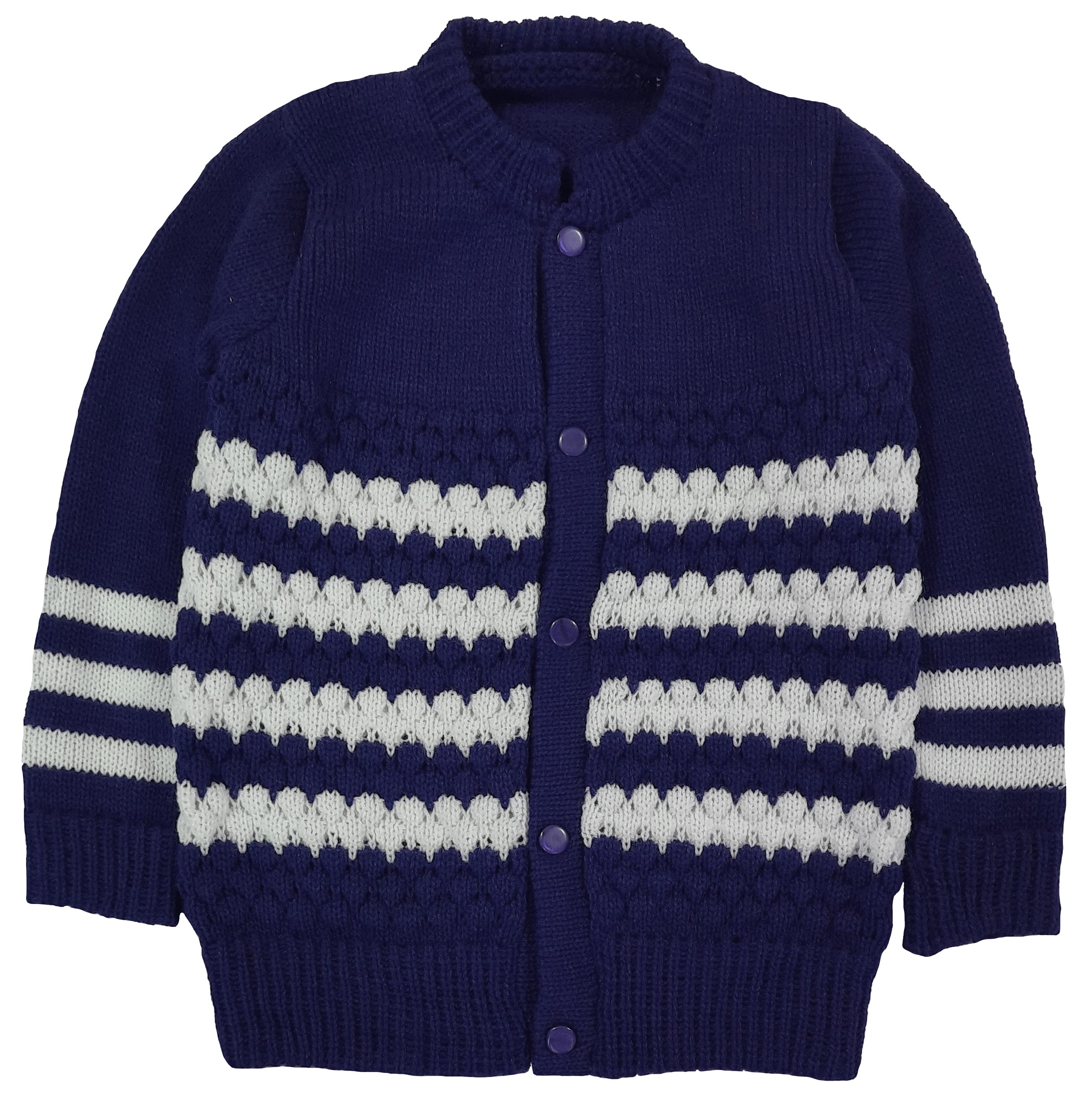 Lollipop Baby Girl's Wool Round Neck Sweater Set (Lollipop_Full_Sweater set_Dark Blue_0-3 Months) 3
