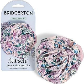 Kitsch Medium Satin Rosette Flat Claw Clips for Women - Stylish Flat Hair Clips, Strong Hold for Thick & Fine Hair | Non-Slip for Secure, Comfortable All-Day Wear (Wisteria, Medium) OEKO-TEX STANDARD 100