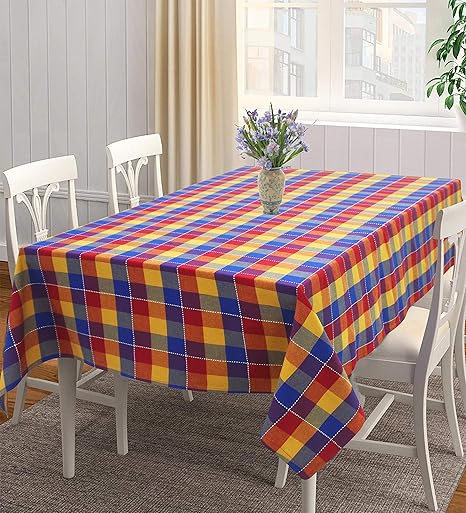 AIRWILL, 100% Cotton Self Designed 4 Seater Table Cloth, Pack of 1 pc.