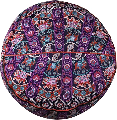 Miniatura 5 de Trade Star Exports - Funda para puf otomano con mandala indio, asiento decorativo para el suelo, decoración étnica bohemia (patrón 7)