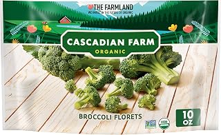 Cascadian Farm Organic Frozen Broccoli Florets, 10 oz - USDA Organic, Non-GMO, Nutrient-Rich & Quick-Prep Veggies