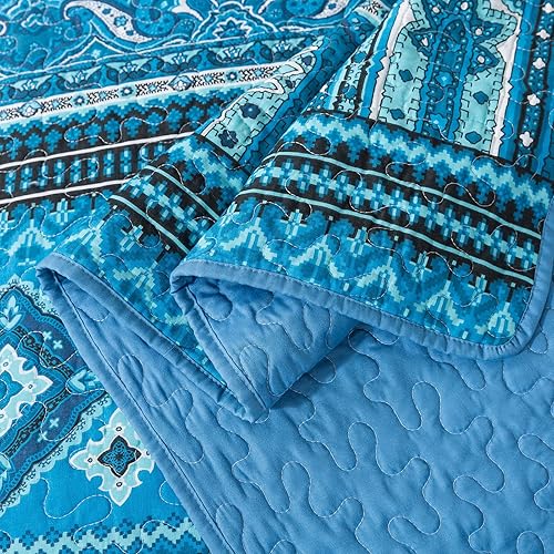 Vista 148 de BEDIFANY - Juego de colcha de algodón, tamaño queen, ligera, de estilo bohemio, suave, para decoración de la cama en todas las estaciones