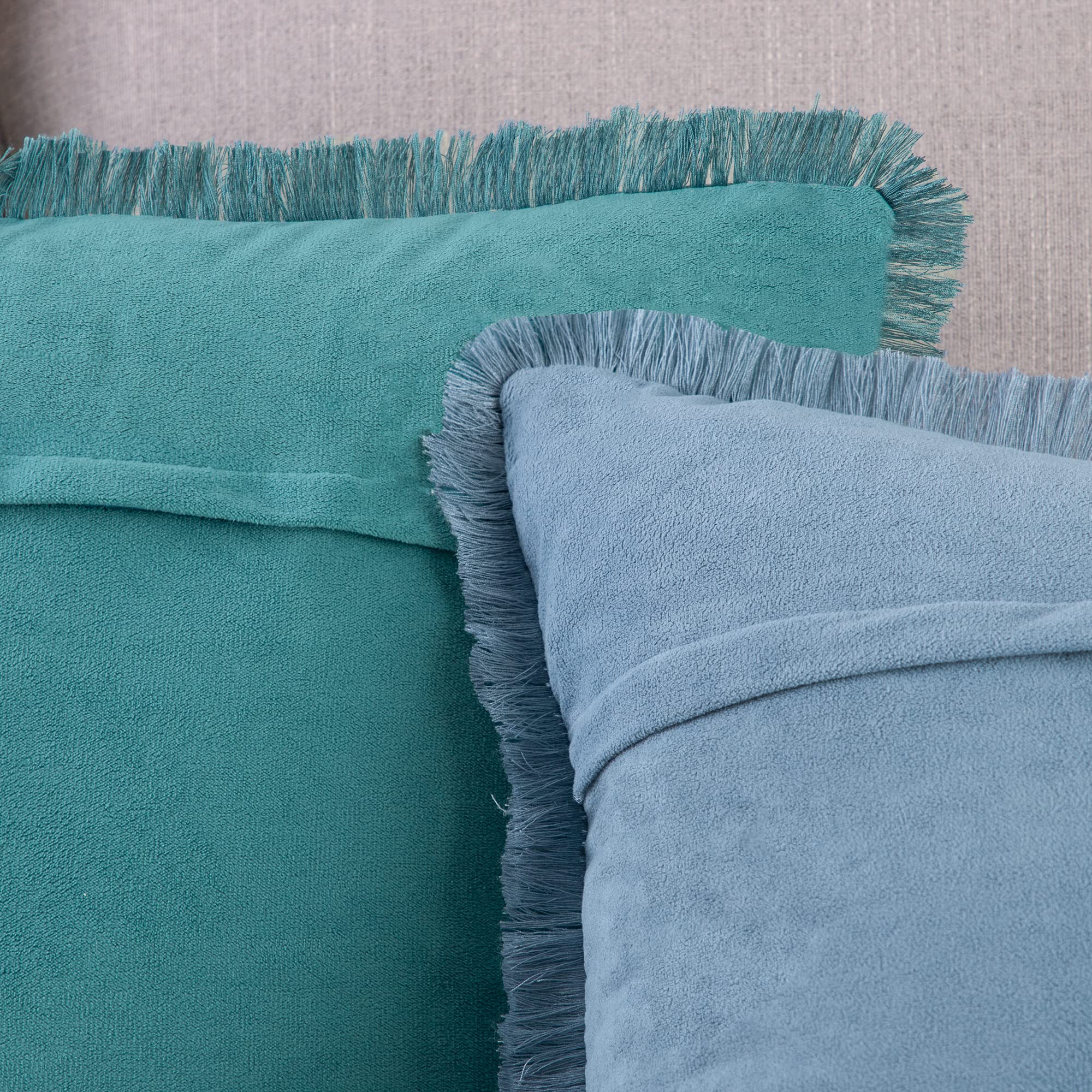 Lot De 2 Housses De Coussin Simili Daim Luxe Avec Glands – Noir Élégant 30x50 Cm – Style Boho Chic Pour Canapé Et Chambre