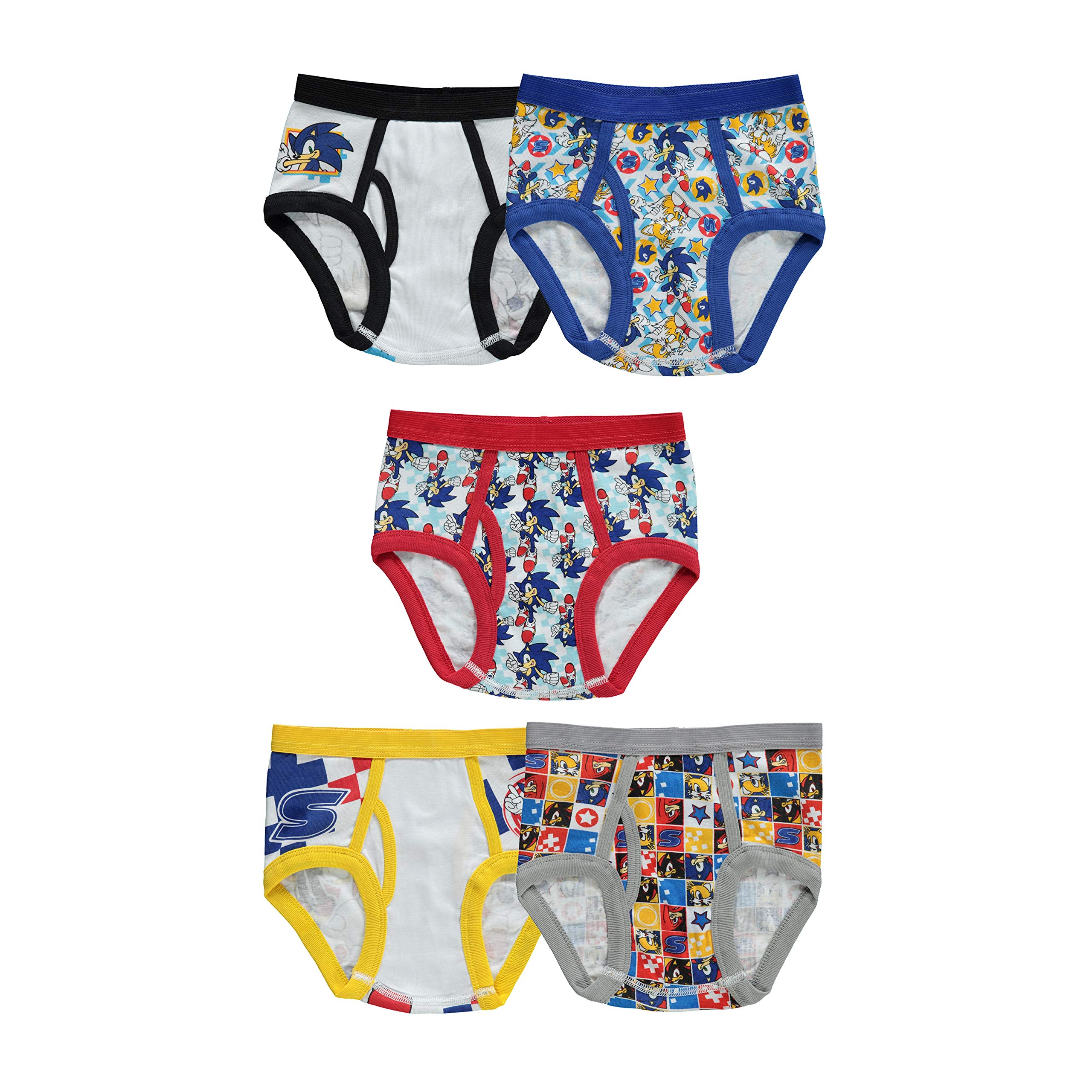 SONIC THE HEDGEHOG Boys' Little Boxer, 5 Lettere Sonic, Sonic 5 PK Lettera, 4