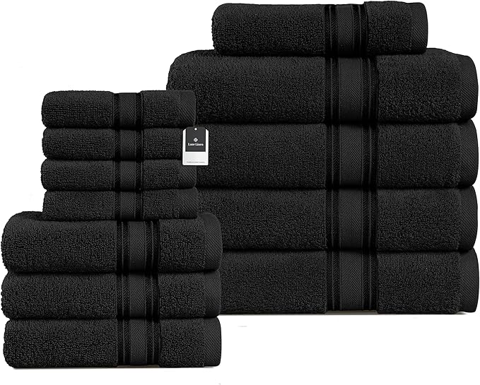 LANE LINEN Luxury Bath Towels Set 12 Piece Set, 100 Cotton Bathroom Towels, Zero