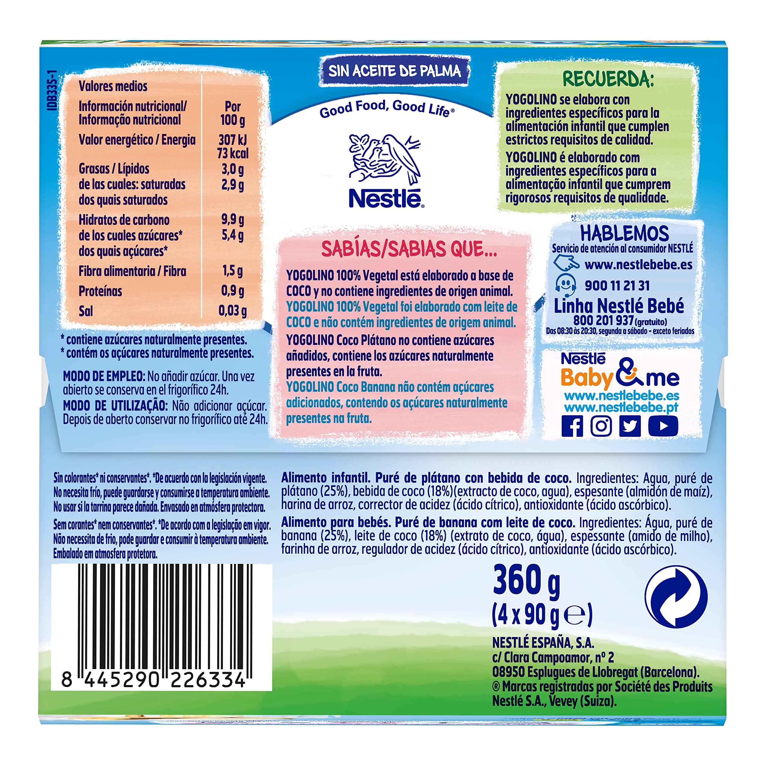 NESTLE YOGOLINO Coco Plátano 4x90g od 6 miesięcy