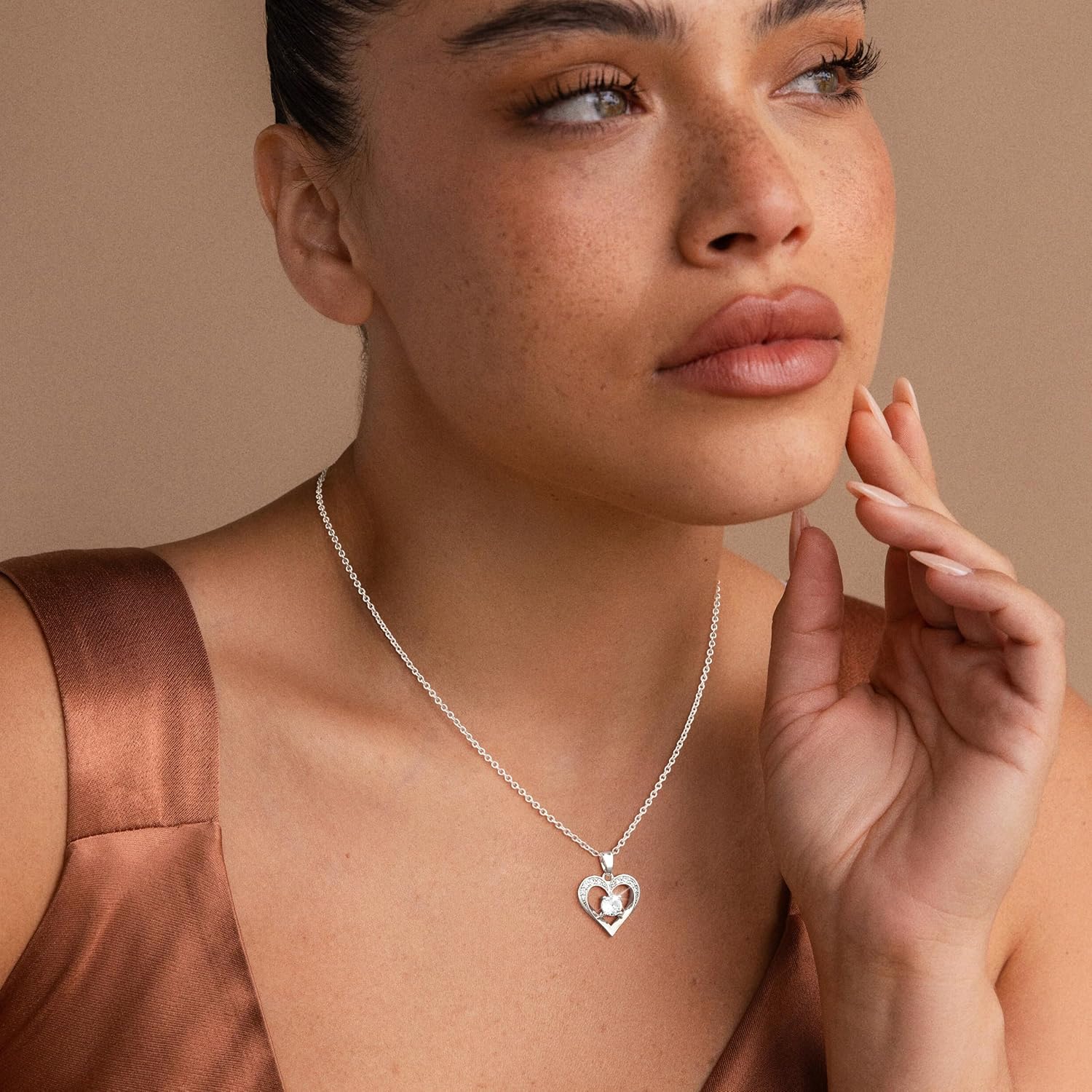 Valentines Day Heart Necklace, Dainty 14K Gold/Silver Plated Pendant Necklaces for Women Trendy Love Heart Cubic Zirconia Necklace Tarnish Free Gold Jewelry Unique Valentines Day Gifts for Her - Image 6