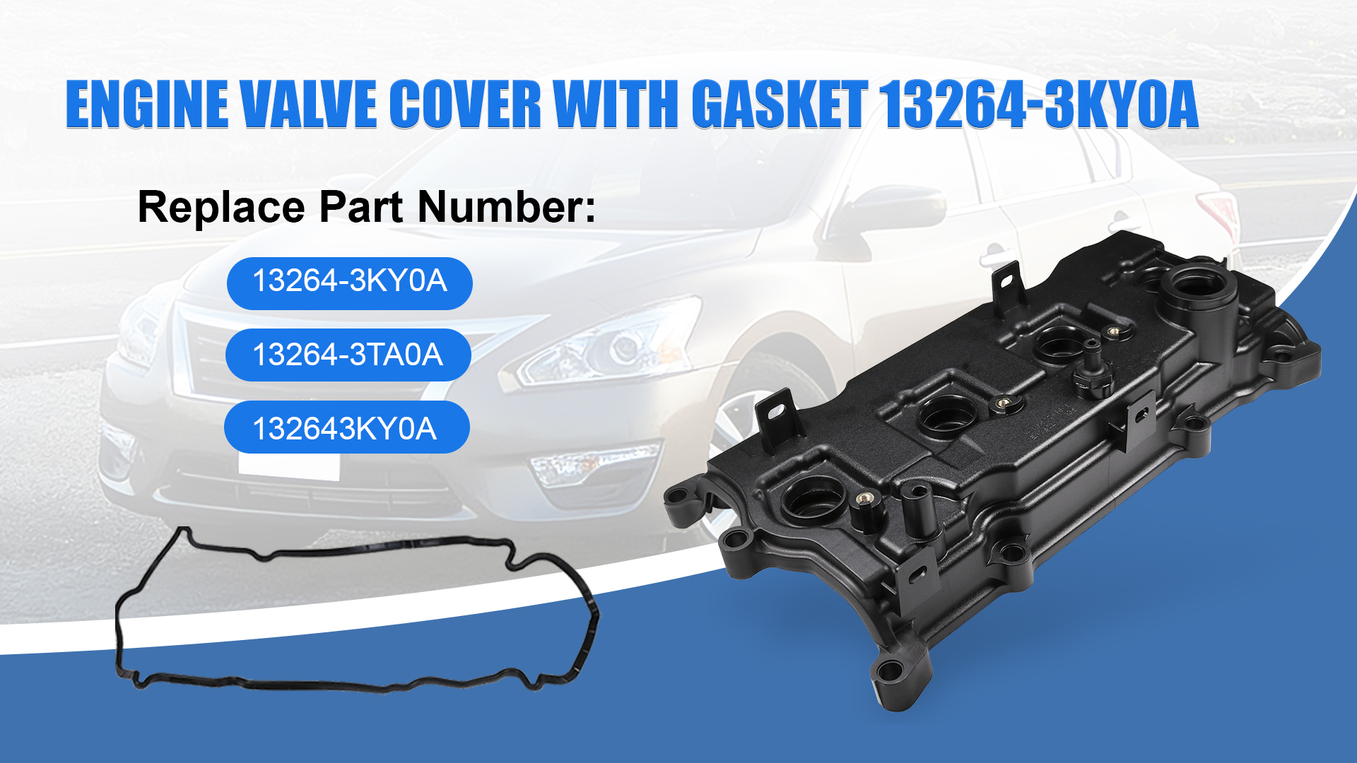 Amazon.com: Engine Valve Cover with Gasket 13264-3KY0A Replacement
