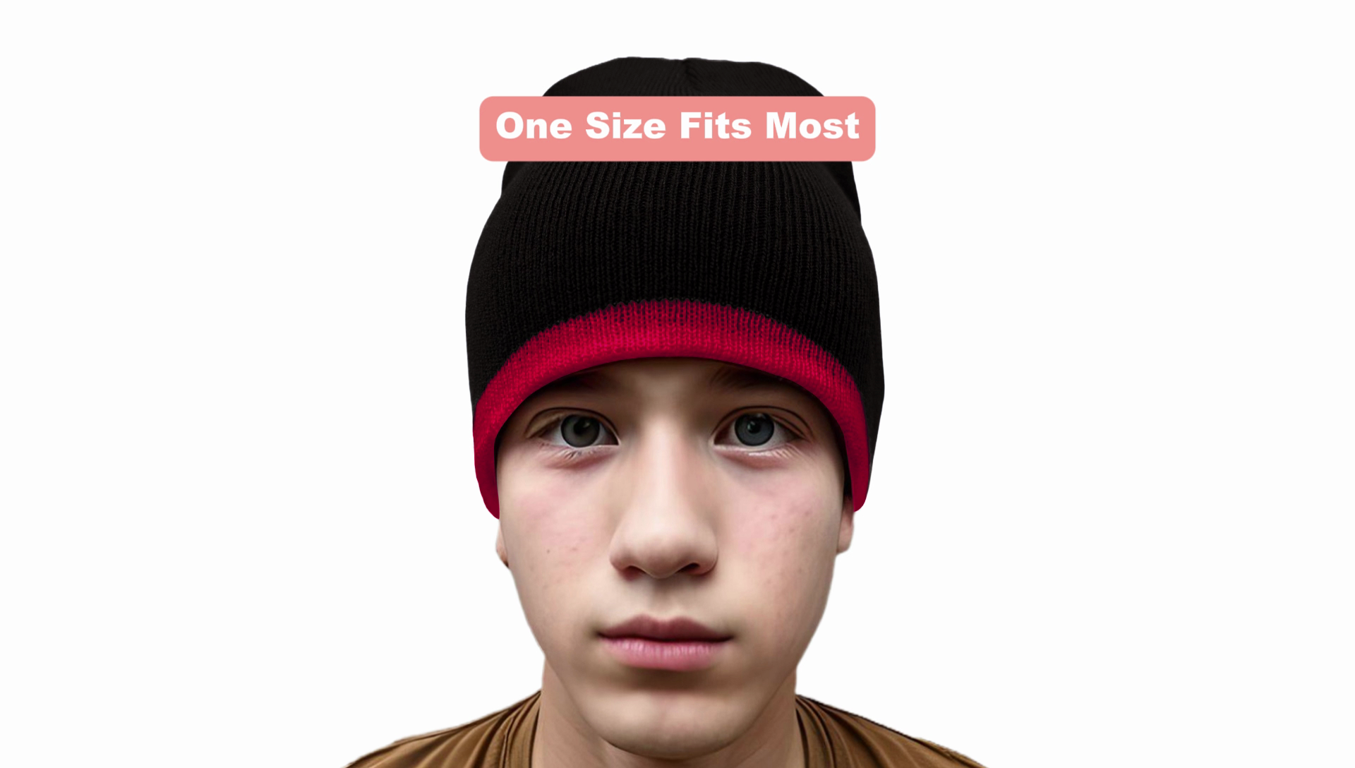 COUVER 8 inch Bottom Striped Knit Beanie - 100% Acrylic Windproof