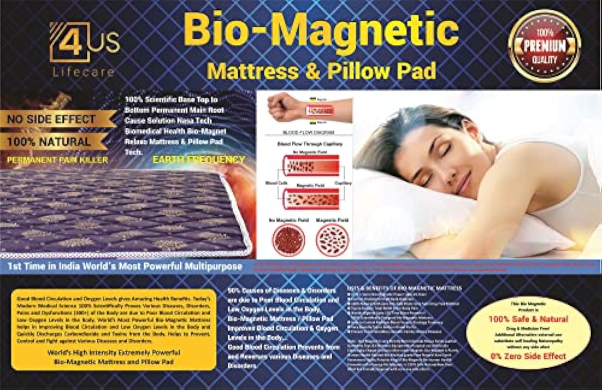 Bio Magnetic Mattress Topper & Pillow Pad, Standard Design