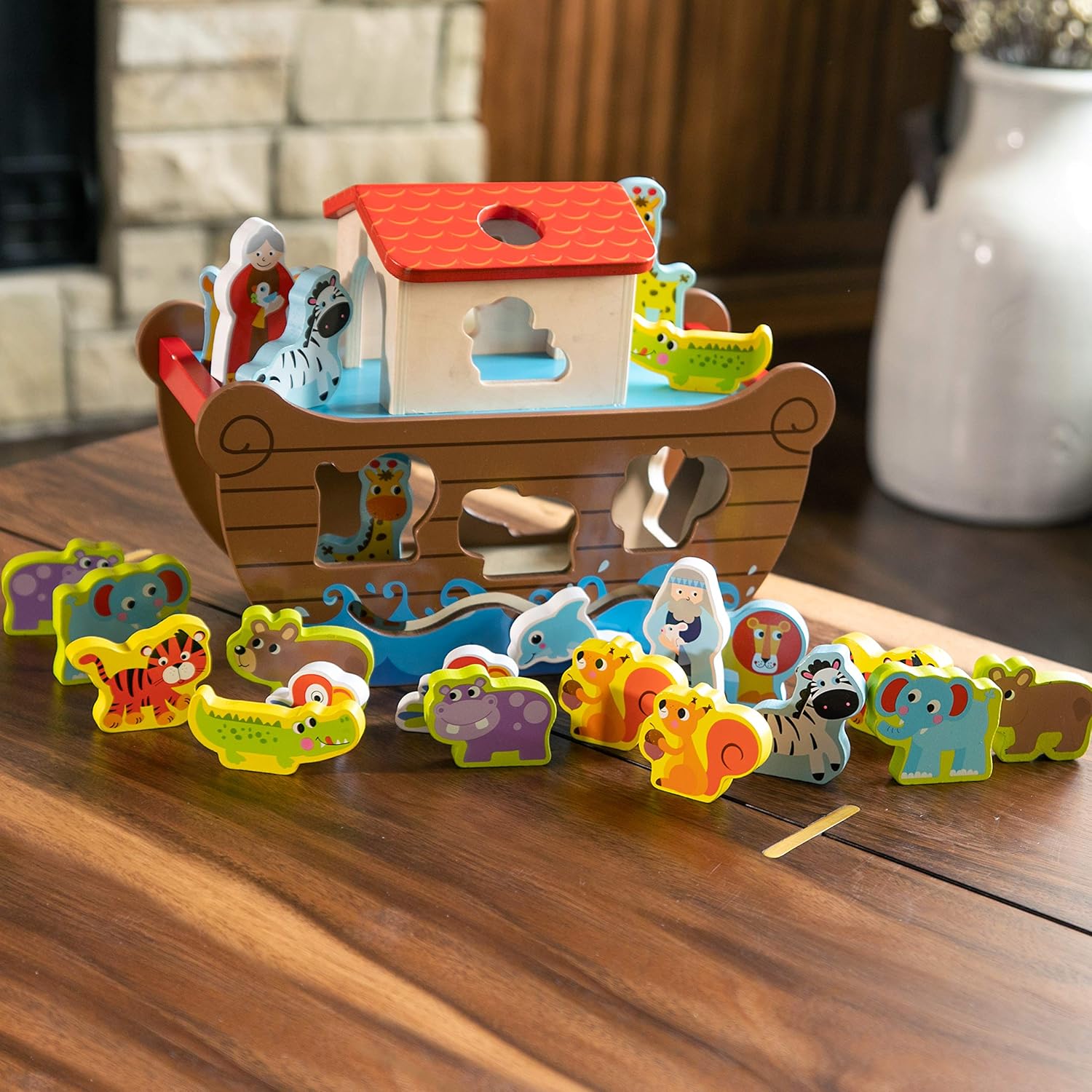 Fat Brain Toys Noah's Ark Sort Play Set Wooden Ireland Ubuy