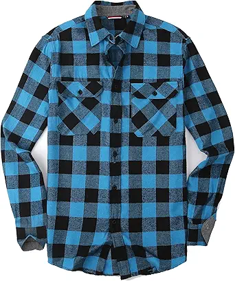Alex Vando Mens Button Down Shirts Regular Fit Long Sleeve Casual Plaid Flannel Shirt