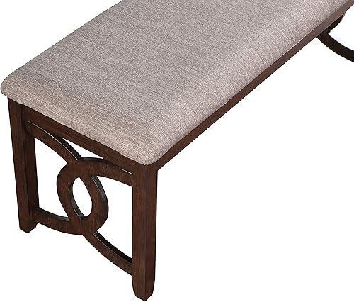 Miniatura 4 de New Classic Furniture Gia - Banco de comedor tapizado, acabado tradicional de cereza