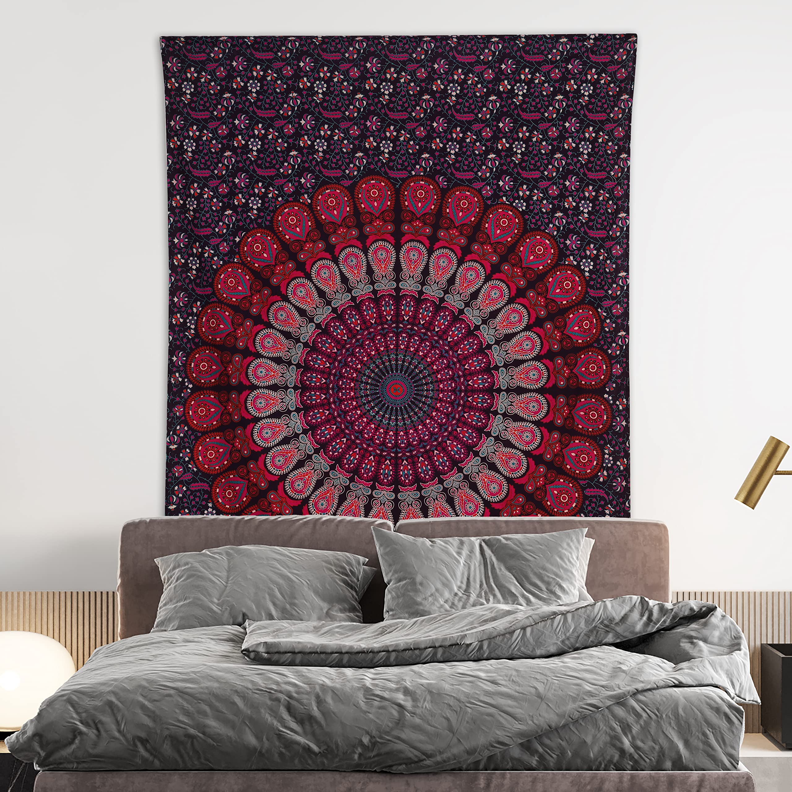 FURNISHFUL FINESSE Pauw Mandala Tapestry voor Slaapkamer Indiase Esthetische Boheemse Wandkleden Tapestries Hippie Tapestry Psychedelische Kamer Decor FURNISHFUL FINESSE Pauw Mandala Tapestry voor Slaapkamer Indiase Esthetische Boheemse Wandkleden Tapestries Hippie Tapestry Psychedelische Kamer Decor