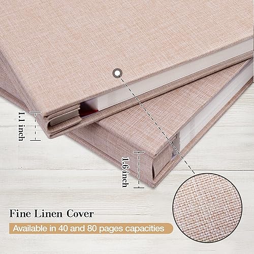 Miniatura 5 de potricher Álbum de fotos autoadhesivo de 13.2 x 12.8 pulgadas, cubierta de lino, 80 páginas, adhesivas, 3 x 5, 4 x 6, 5 x 7, 6 x 8, 8 x 10, 8.5 x 11