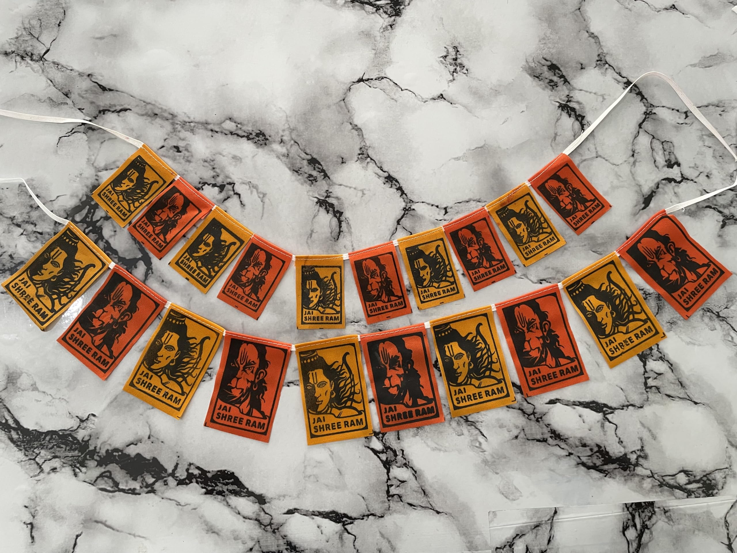 PDY FASHION Shree Ram OR Jai Shri Ram Flag Size 10 cm x 10 cm, Multicolor, Velvet, Car Flag, Combo Pack 2