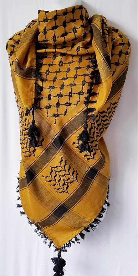 black and gold head scarf