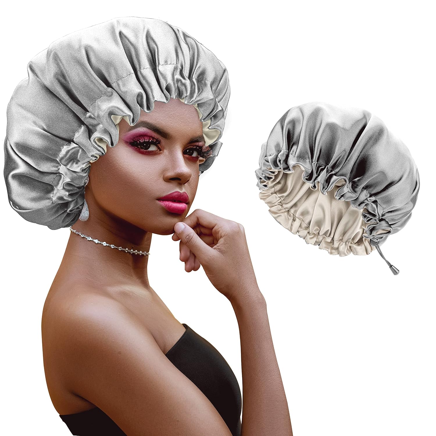 Atudew Satin Silk Hair for Black