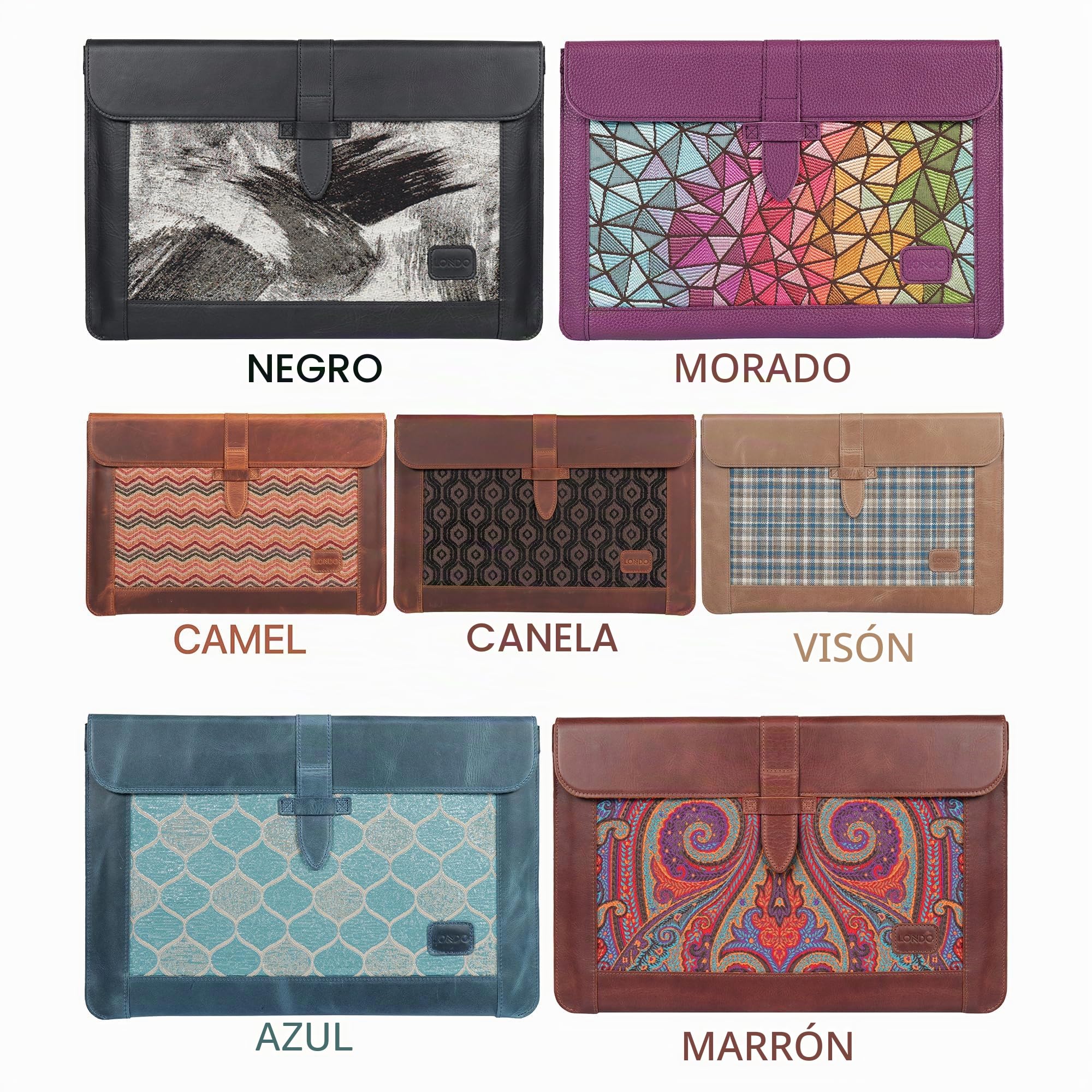 Funda de Cuero LONDO Compatible con MacBook Pro 16 & MacBook Pro 15 Pulgadas Camel (M5, M4, M3, M2, M1, Pro, MAX), Maletín para Portátil en Cuero Grano Superior Premium, Modelos 2020 a 2026
