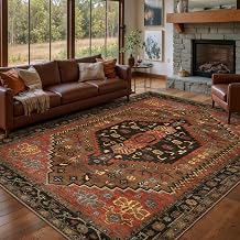 Ciicool Washable 5x7ft Rugs for Living Room Non-Slip Indoor Area Rug Large Low-Pile Mat Floor Carpet Vintage Rug for Bedroom Dinning Foyer Decor