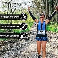 Vista 7 de Toallas de enfriamiento de 43.3 x 15.7 pulgadas, toalla de hielo, toalla de sudor, toallas de enfriamiento para cuello y cara, envolturas