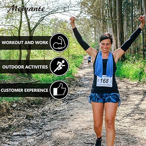 Miniatura 7 de Toallas de enfriamiento de 43.3 x 15.7 pulgadas, toalla de hielo, toalla de sudor, toallas de enfriamiento para cuello y cara, envolturas