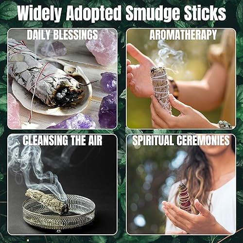 Miniatura 6 de Soul Sticks Set de regalo variado de palos de salvia (paquete de 4) blanco, negro, azul y verde salvia para limpieza y curación Guía de manchas