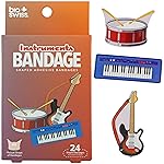 BioSwiss Bandages, Musical Instruments Shaped Self Adhesive Bandage Set, Latex Free, Sterile Wound Care, 24 Count