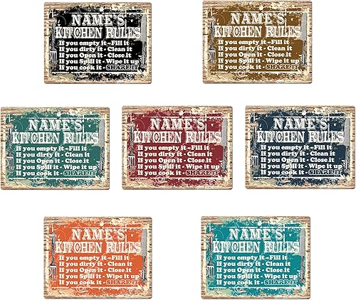 Miniatura 3 de NAME'S KITCHEN RULES - Posavasos retro para cocina, bar, pub, cafetería, decoración de 9 x 12 pulgadas, placa de metal, decoración para el hogar,