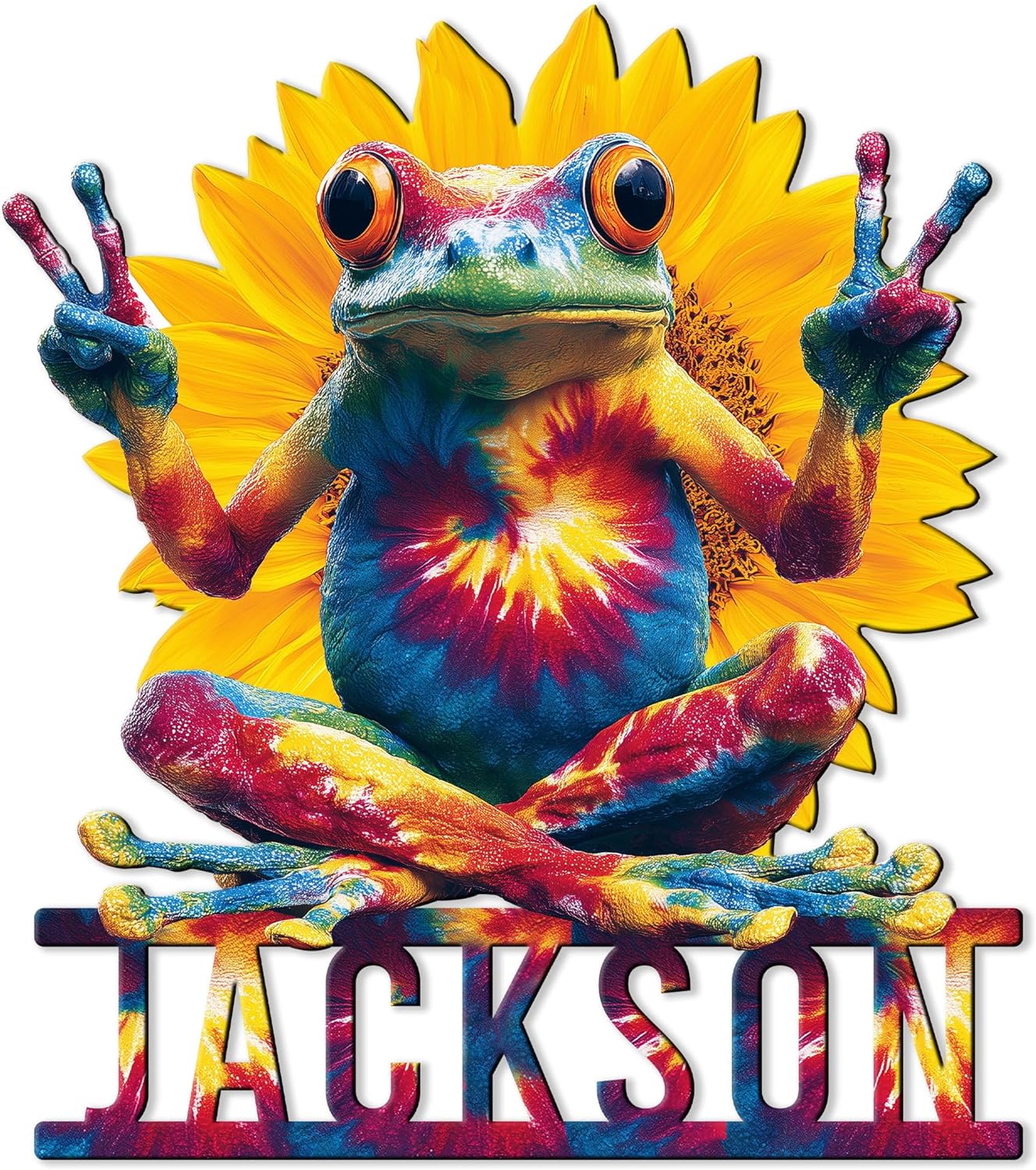 Personalized Frog Metal Sign – Custom Name Wall, Fence, Porch, Yard, Garden, Patio, Home, Office Hanging Decor – Gift for Mom, Dad, Daughter, Son, Frog Lovers, Nature Enthusiast Birthday or Holiday