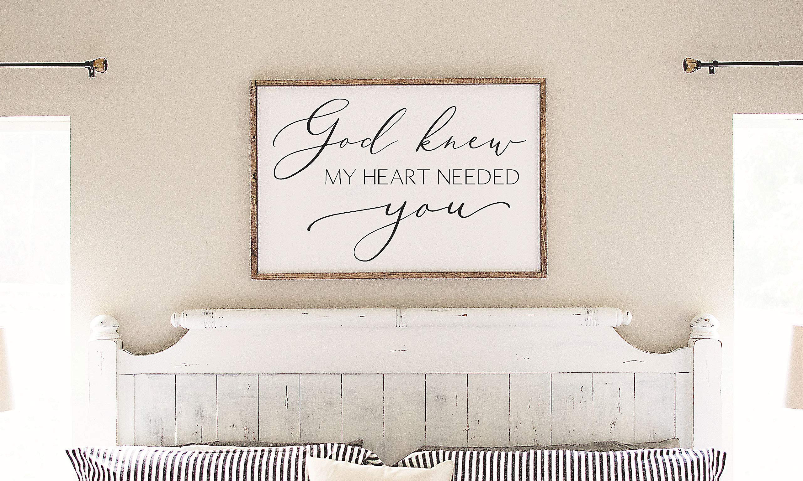 Master bedroom wall decor over the bed-wedding anniversary gift-wall decor master bedroom signs above bed-god knew my heart needed you sign