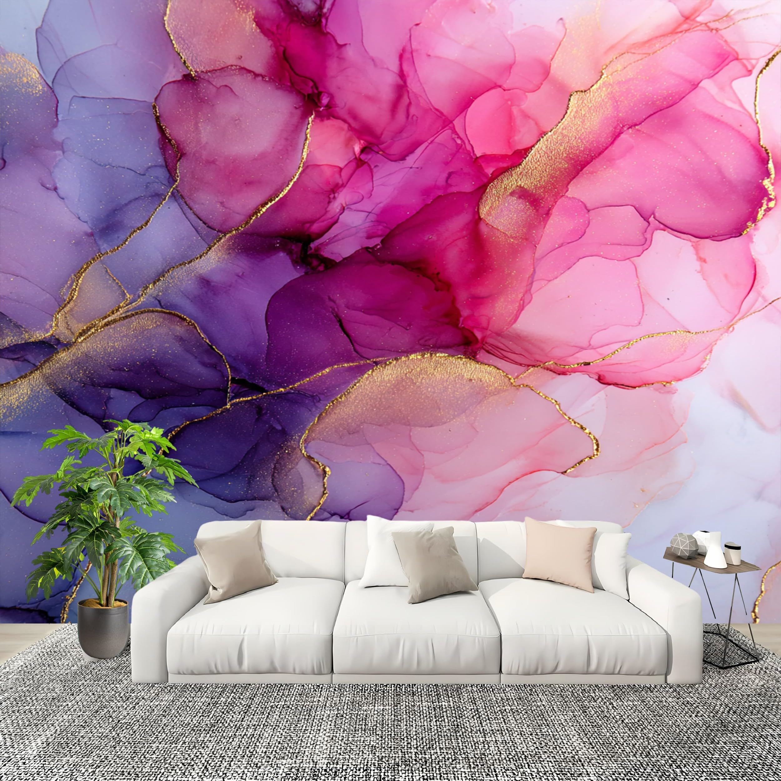 Zdejmowany plakat 3D, fototapeta, 350 x 256 cm, farba atramentowa, wysokiej jakości, włóknina, okładzina ścienna, różowa, do salonu, domu, sypialni, kuchni, dekoracja ścienna, tapeta