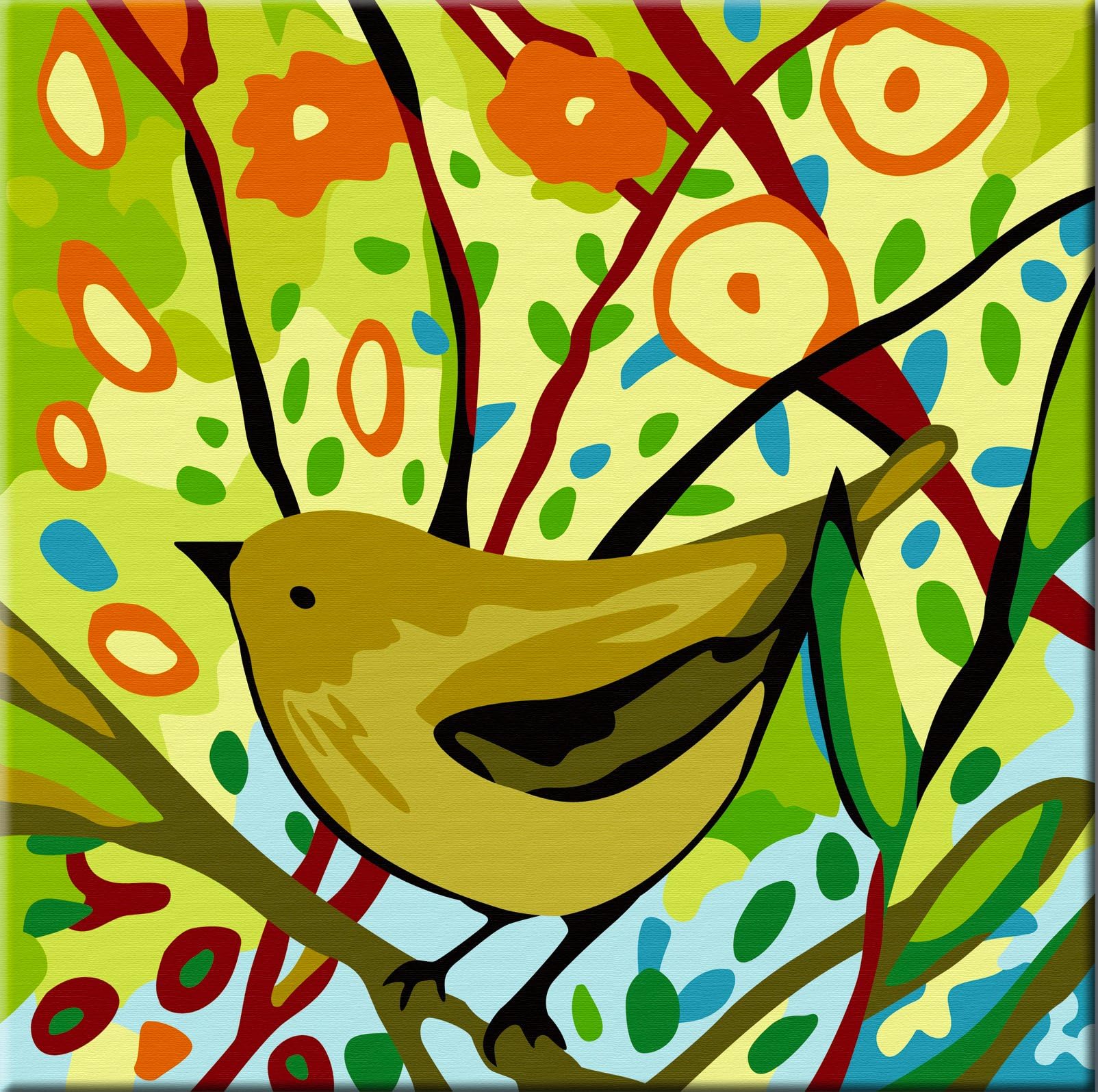 Karribi Paint by Numbers Kit for Adults and Children - Spring Birds Series (Bird IV)