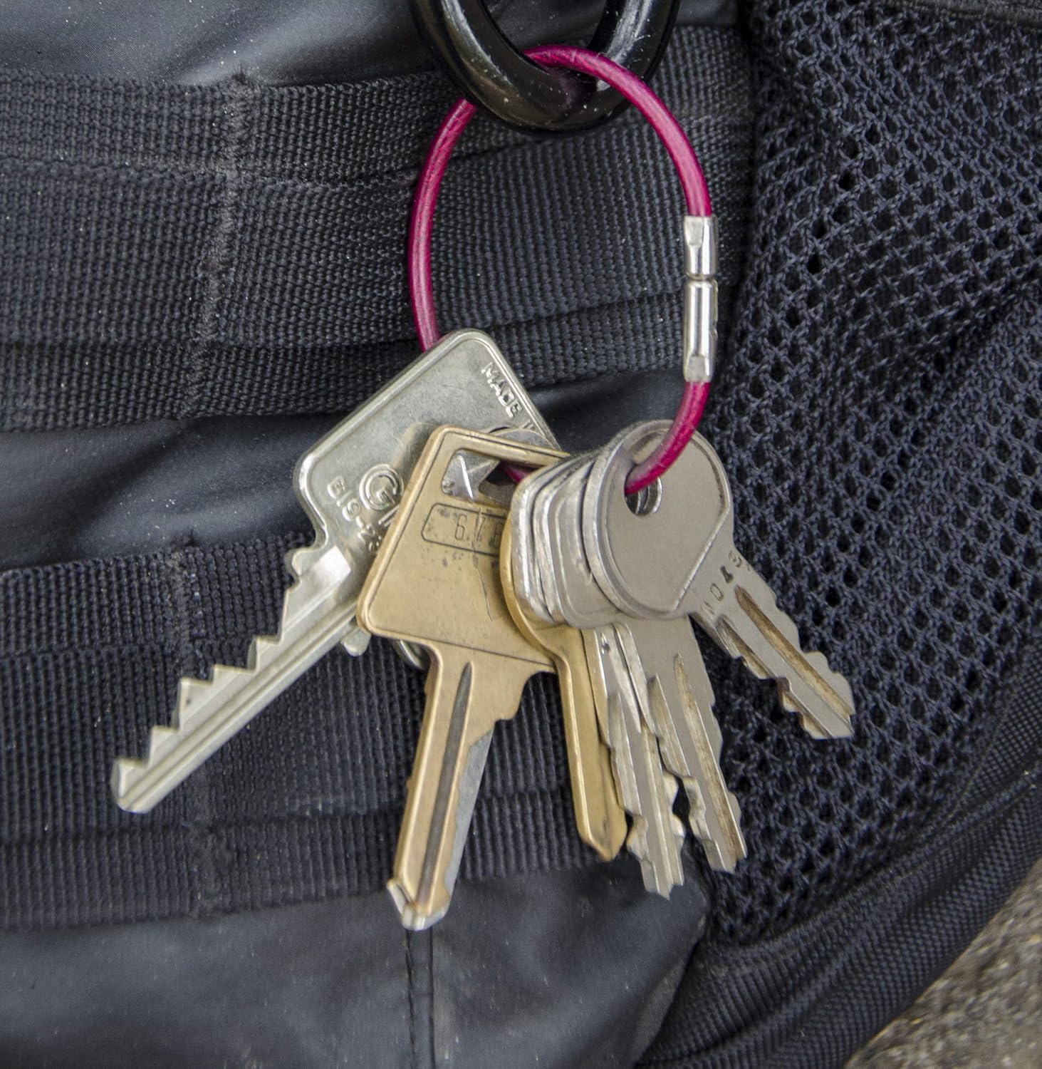 Lucky Line 5" Flex-O-Loc Cable Key Ring, Galvanized Steel, Corrosion-Resistant, Assorted Colors, 5 Pack (7110005) : Office Products