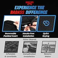 Vista 2 de Badass Moto Funda de asiento de motocicleta de malla fresca, almohadilla de asiento de motocicleta de flujo de aire máximo, cojín de asiento