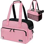PetAmi Small Dog Purse Carrier, Soft-Sided Pet Carrier Bag with Pockets, Portable Puppy Cat Travel Handbag Tote, Airline Approved Breathable Mesh, Poop Bag Dispenser, Max 18 lbs, Polka Dot Black