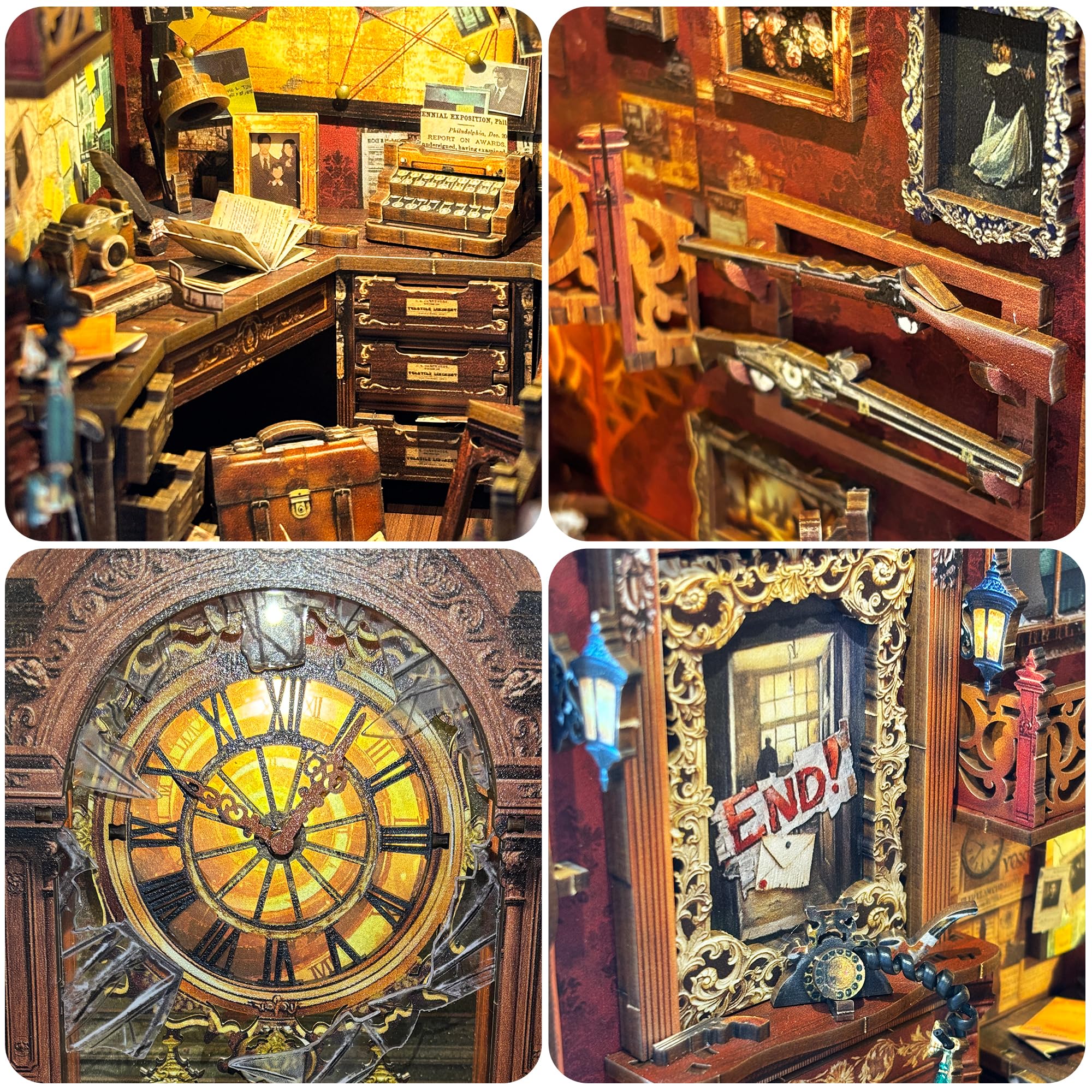 CRIOLPO Kit Book Nook DIY per Adulti - Casa in Miniatura con Luci LED da Montare, Modellismo 3D Creativo per Decorare Librerie - Regalo Originale per Appassionati di Fai da Te