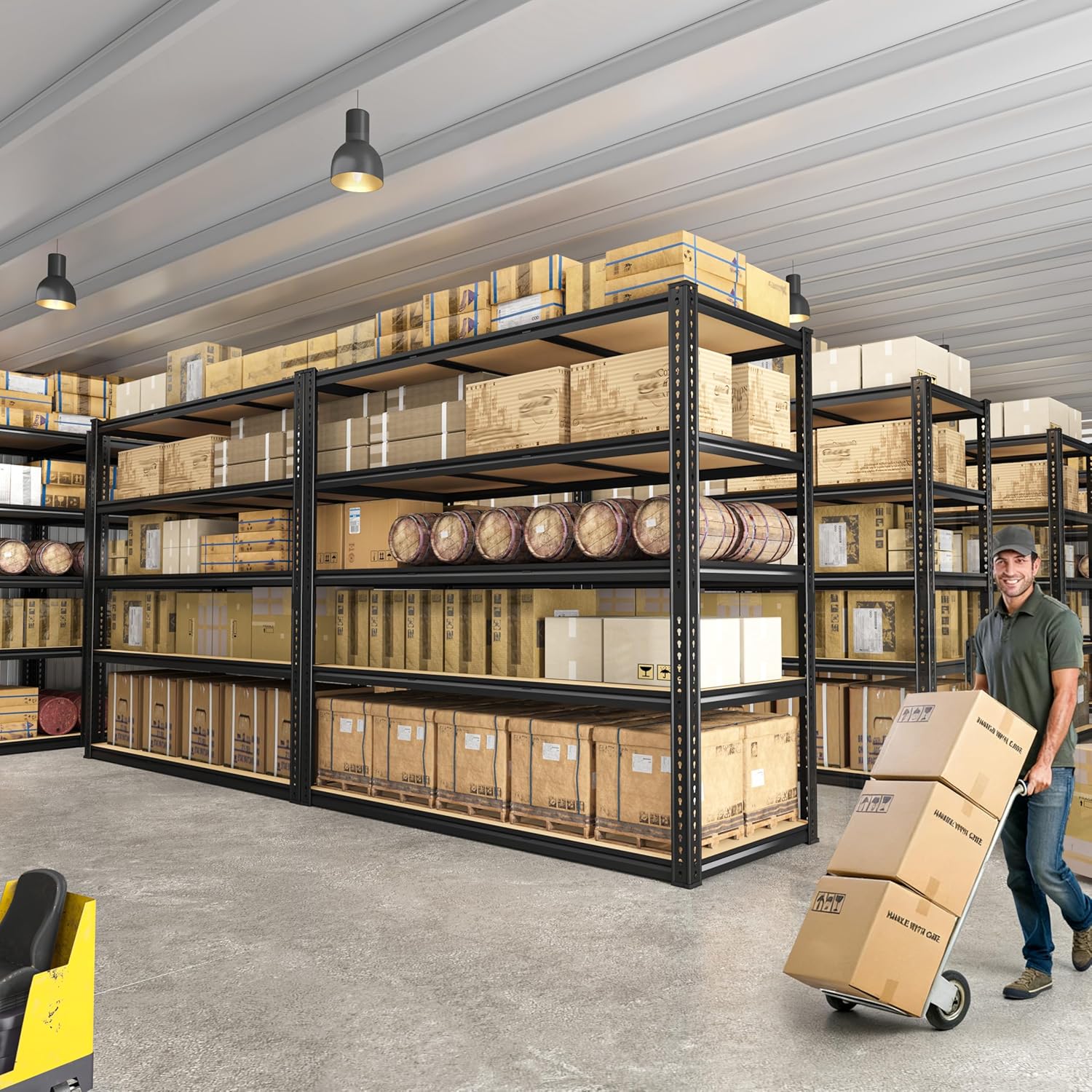 48" W Garage Shelving Heavy Duty 3080LBS Garage Storage Shelving, 5 Tier Adjustable Metal Shelving Unit Utility Rack Shelf for Warehouse, Pantry, Closet, Kitchen 72" H x 48" W x 24" D, Black,Gifts - Image 7